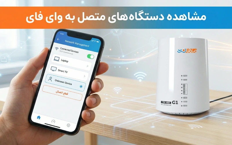 نمایش لیست دستگاه‌ های متصل به وای فای و قطع اتصال افراد ناشناس با گوشی