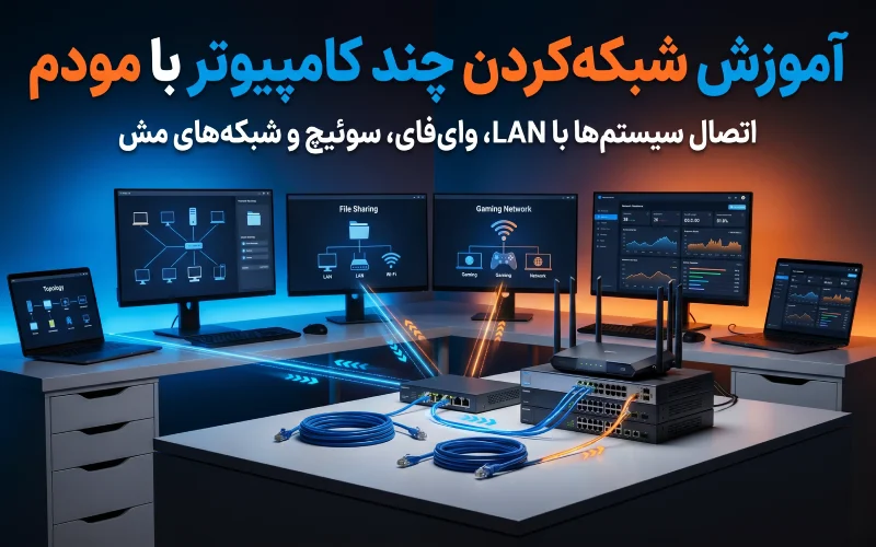 آموزش شبکه کردن چند کامپیوتر با مودم و روش‌های مختلف