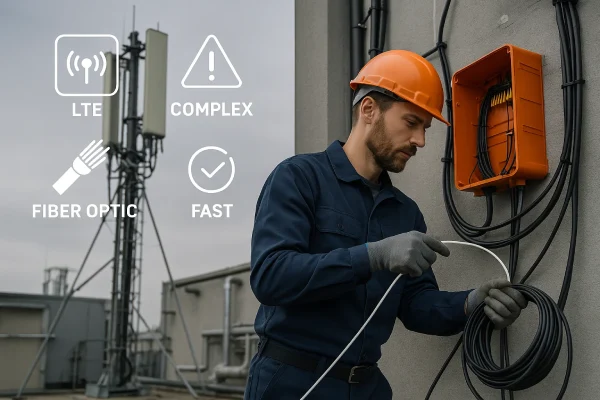 LTE در مقایسه با اینترنت فیبر نوری