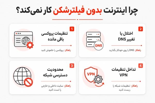 اینفوگرافیک دلایل کار کردن اینترنت فقط با فیلترشکن